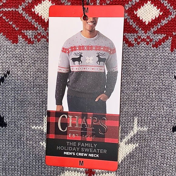 Chaps Men's Crewneck Family Holiday Christmas Sweater - Picture 4 of 7